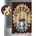 thumbnail image 3 of Shower Curtain Bathroom Set Coffee Cup Farm Flower Damask Waterproof Fabric Shower Curtains with Grommets&Hooks Rustic Country Farmhouse Privacy Bath Curtain for Bathtub 36x72in, 3 of 7