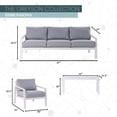 thumbnail image 4 of Mod Greyson 4-Piece Outdoor Conversation Set, with 2 Aluminum Side Chairs, Sofa, Slat Top Coffee Table, Plush Grey Cushions, Rust-Resistant, All-Weather - GRYSN4PC-GRY, 4 of 9
