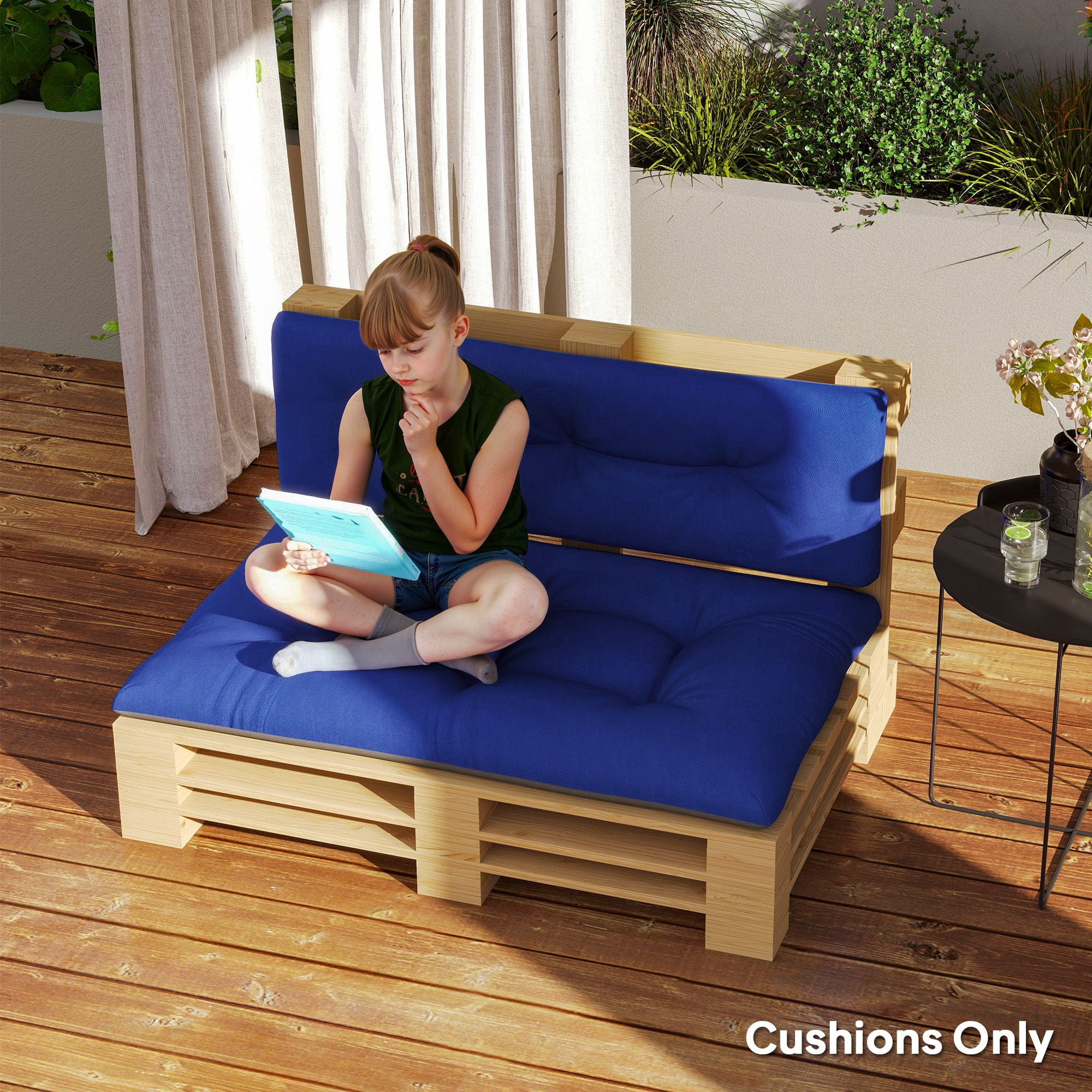 Alvantor 47"Patio Cushions 2 Seater Pallet Cushions 3.9" Bench Cushion for Garden, Patio,Navy Blue