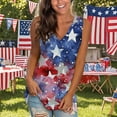 thumbnail image 2 of Yghzkop Women's Independence Day Tank Tops Vest Sleeveless V-Neck Top Printed Patriotic Tee Casual Loose Fit Breathable Tank Shirt Holiday Party Wear, 2 of 4