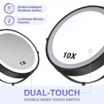 thumbnail image 2 of Rechargeable Wall Mounted Lighted Makeup Mirror DoubleSided /x Magnifying Mirror with Color Lights Vanity Mirror with DualTouch & Luminance Memory (Nickel), 2 of 8