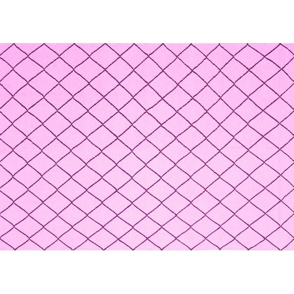 Ahgly Company Indoor Rectangle Solid Pink Modern Area Rugs, 5' x 8'