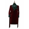 thumbnail image 2 of Mens Long Maroon Velvet Dressing Gown – Luxurious Robe for Ultimate Comfort and Style, 2 of 5