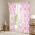 thumbnail image 3 of Feelyou Cartoon Monogrammed M Blackout Curtains Set of 2 (52x84 Each), Fashion Checkered Abstract Window Curtains, Teens Kids Girls Women Curtains and Drapes, Window Curtains Home Decor, 3 of 6