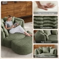 thumbnail image 6 of Wiilayok 50.5'' Oversized Chaise Lounge Chair Indoor,Thickened Backrest Sleeper Sofa Couch with Soft Pillows for Living Room, Green, 6 of 9