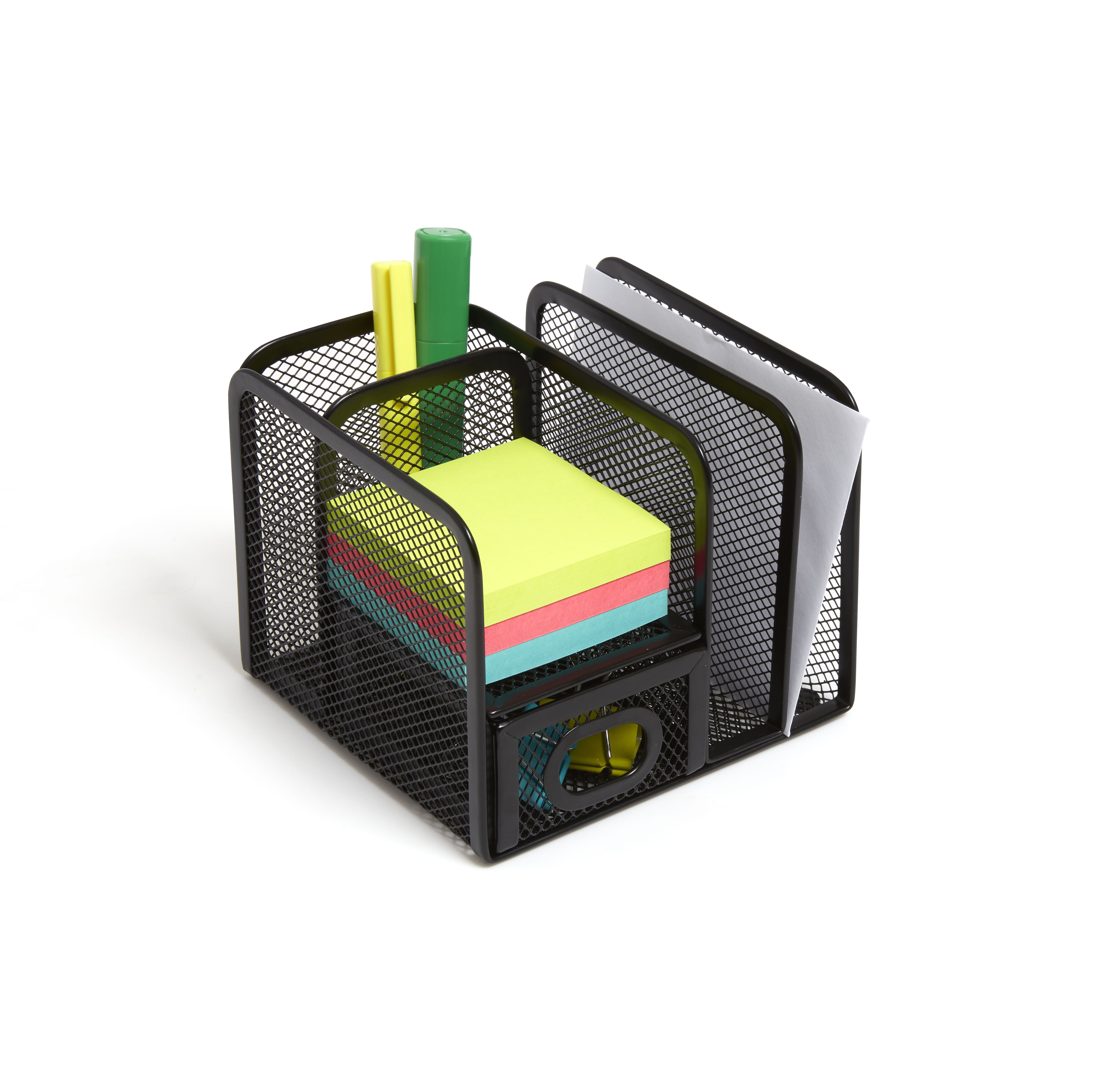 TRU RED 5 Compartment Wire Mesh Accessory Holder Matte TR57532CC