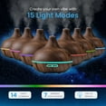 thumbnail image 3 of Pure Daily Care Aromatherapy Diffuser Essential Oil Set - 10 Essential Oils, 7 Ambient Lights, Timer, Modern Design - Dark Wood, 3 of 6