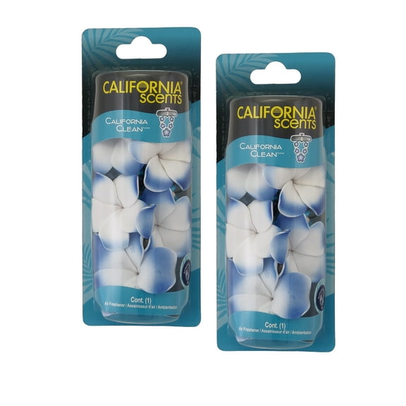 California Scents Scented Necklace in California Clean: The Perfect Lei for Your Car - Hanging Flower Air Freshener, 2 Packs