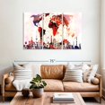 thumbnail image 2 of Elephant Stock Compass World Map Wall Art - Horizontal Multi Panel Canvas - Living Room Wall Decor - Map Multi Panel - Red And Blue Decor - 57" x 36", 2 of 8