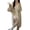 Beige, variant on Women Winter Coat Long Sleeves Thickened Plush Solid Color Mid-calf Length Cozy Cardigan Temperature Lock Windproof Overcoat