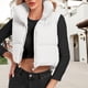 thumbnail image 4 of Chaleco Abrigo acolchado de plumón Chaleco corto acolchado Ropa de abrigo informal y cálida para mujer Ygjytge Blanco T XS para Mujer, 4 of 6