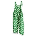 thumbnail image 2 of BLTIBY Bib Overalls for Women Adjustable Straps Jumpsuit St. Patrick's Day Printed Coveralls with Pockets Casual Loose Comfy Pants Green 5XL, 2 of 5