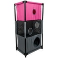 thumbnail image 2 of Pet Life Kitty-Square Obstacle Soft Folding Sturdy Play-Active Travel Collapsible Travel Pet Cat House Furniture - One Size - Pink, Grey, 2 of 6