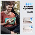 thumbnail image 6 of For iPad Air 13 inch Case (2025 M3/2024 M2), 360 Rotating Shockproof Cover with Stand, Screen Protector, Shoulder Strap, Rainbow Blue, 6 of 7