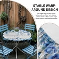 thumbnail image 2 of Spring Blue Floral Round Tablecloth for 36-44 Inch Tables,Fitted Table Cover with Elastic Edge,Farmhouse Weeping Floral Leaves Wood Waterproof Outdoor Table Cloth Protector for Patio Garden Dinner, 2 of 9