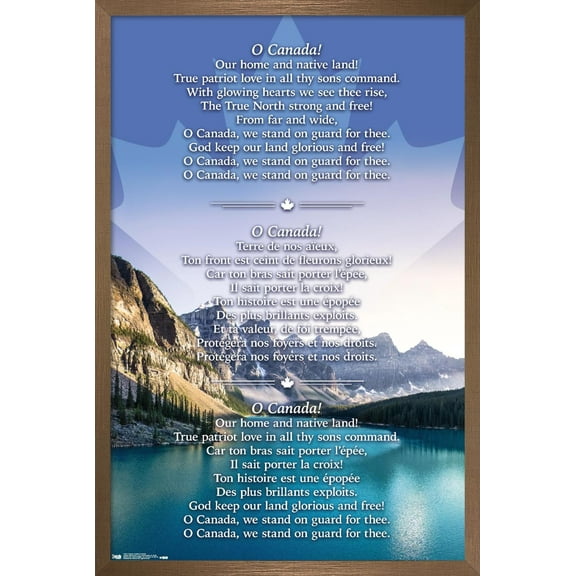 Canada - National Anthem Wall Poster, 22.375" x 34", Framed