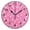 Black, variant on 9.84in Pink Patterned Grass PVC Canvas Wall and Table Clock with Canvas Texture, Black or Gold Hands