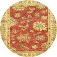 thumbnail image 1 of Ahgly Company Indoor Round Abstract Orange Red Oriental Area Rugs, 7' Round, 1 of 6