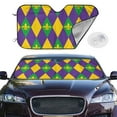 thumbnail image 3 of Lsque Mardi Gras Car Windshield Sun Shade | Accordion Folding Style Auto Shade for Car Truck SUV Van | Blocks UV Rays Sun Visor Protector | Small, 3 of 7