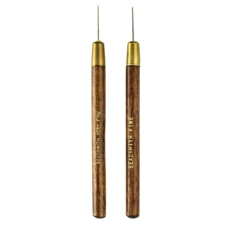 The Beadsmith Bead & Pearl Reamer 2-Piece Set – .6mm & 1mm Diameter Stainless Steel Tips, Wood Handle, Secure Storage Case – Tools for Opening & Enlarging Holes & Softening & Smoothing Rough Edges