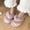 #0194-Pink, variant on Women's Fuzzy Fluffy Furry Fur Slippers Flip Flop Open Toe Cozy House Memory Foam Sandals Slides Soft Flat Comfy Anti-Slip Spa Indoor Outdoor Slip on Gift