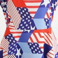thumbnail image 6 of OAVQHLG3B Womens Dresses Sun Dresses Women Summer Casual 4th of July Outfits American flag Casual Stripe Printing Zippers O-Neck Short Sleeve Dress, 6 of 9