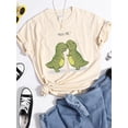 thumbnail image 2 of Hug Me Kawaii - Camiseta verde con diseño de dinosaurio pequeño para mujer, camisetas informales de verano, top corto de hip hop callejero, camiseta transpirable con personalidad, 2 of 4