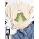 thumbnail image 2 of Hug Me Kawaii - Camiseta verde con diseño de dinosaurio pequeño para mujer, camisetas informales de verano, top corto de hip hop callejero, camiseta transpirable con personalidad, 2 of 4