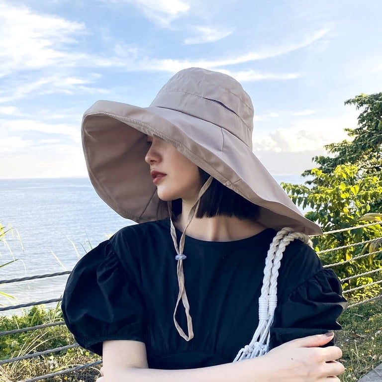 Women\'s Wide Brim Packable Sun Hat with Adjustable Drawstring UPF 50+ Waterproof Amazon.com: Beach Hats for Women - Beach Hat Womens UPF 50+  main image 3