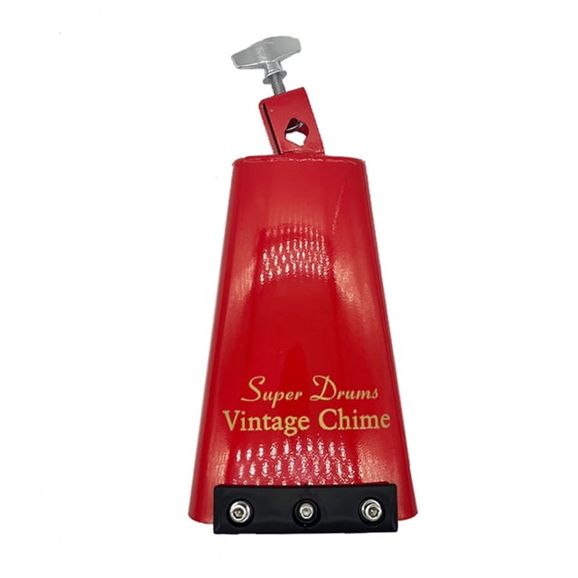 Sonnette de Vache Rouge 8.5 Pouces Cloche de Vache Électroplaquée Instrument de Percussion Batterie Accessoires Professionnels, 1 * Sonnette de Vache, Rouge