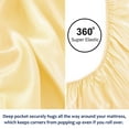 thumbnail image 4 of PiccoCasa Full Size Satin Fitted Sheet with 12" Deep Pocket, 74"x54" Golden Tone, 4 of 8