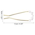thumbnail image 4 of Unique Bargains 1 Pc Grace Pearl U-shaped Hair Pins Hairdo Clip for Women 4.33"x1.57"x0.47" Gold Tone, 4 of 5