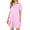 Pink, variant on Mohiass Women's Tunic Mini Shirt Dress Cotton Long Sleeve Ruffle Hem Dress Button Up Shift Chambray Dresses Beige S