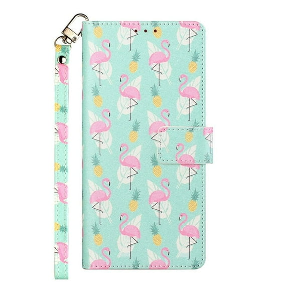 Bemz Clutch Pocket Series Wallet Case for Samsung Galaxy A52 5G with Key Tool - Flamingo Mint Pineapple