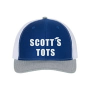 Scott's Tots Hat, Scott's Tots, The Office Hot, Trucker Hat, The Office Lover, Adjustable, Baseball Cap, The Office Cap, White Text, Royal/White/Heather