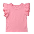 thumbnail image 1 of EYIIYE Baby Girl Ruffle Sleeve T-Shirt Top Basic Tee Summer Outfit, 1 of 5