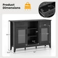 thumbnail image 3 of Costway Sideboard Buffet Cabinet with 2 Drawers 2 Doors 3 Open Compartments 4 Shelves Black, 3 of 10