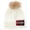 Off White, variant on David & Young Plaid Mama Patch Winter Beanie Knit Hat with Pom (Women)
