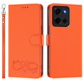 thumbnail image 2 of Wallet Leather Case For Motorola Moto G Play 5G 2026 6.7",With Card Holder,Wristband, Shockproof Kickstand Embossed Happy Pattern Phone Case,Orange,For Moto G Play 5G 2026, 2 of 8