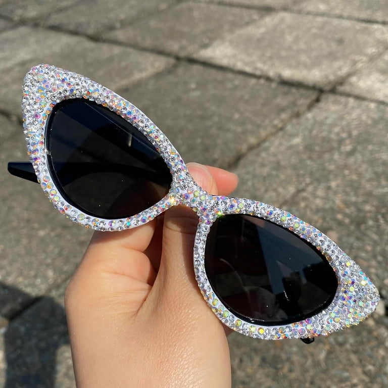 Women\'s Silver Metal Cat-Eye Sunglasses hand-set Bohemian Crystals Sunglasses, Cat-eye shape, Silver tone | Swarovski main image 3