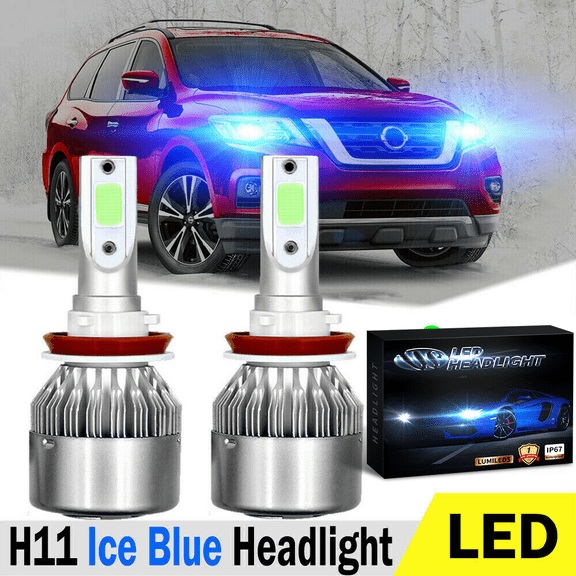 Ice Blue LED Headlight Bulbs Kit H11 Low Beam for NISSAN Pathfinder 2013-2018