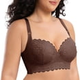 thumbnail image 5 of Gkeoshab Nursing Bras Women's Thin Cup Lace Underwire Bra Side Control & Shaping Full Coverage Minimizer Bralette Brown Y, 5 of 8