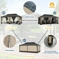 thumbnail image 7 of ALAULM 12'x20' Hardtop Gazebo, Galvanized Metal Double Roof with Brown Netting & Curtains, Sunshade for Patio, Backyard & Deck, 7 of 7