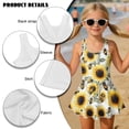 thumbnail image 4 of FOR U DESIGNS Girls' Sleeveless One-Piece Swimsuit Sleeveless Bathing Suit Swimwear Skirted Bathing Suit for 3-13 Years, Sunflower Bee, 4 of 7