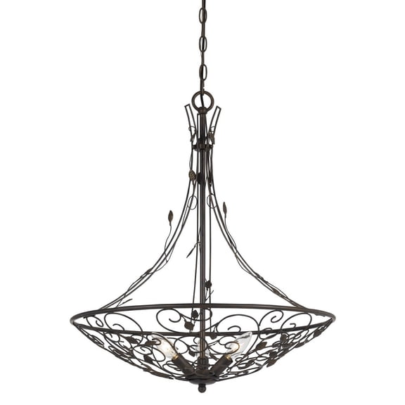 Cal Lighting Metal Chandelier in Iron Rust