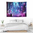 thumbnail image 3 of ONETECH  Punk Cityscape Tapestry Japan Night View City Futuristic Neon Skyscraper Wall Hanging Tokyo City Tapestries for Bedroom Livingroom Dorm Dormitory Apartment Tapestry, 3 of 7