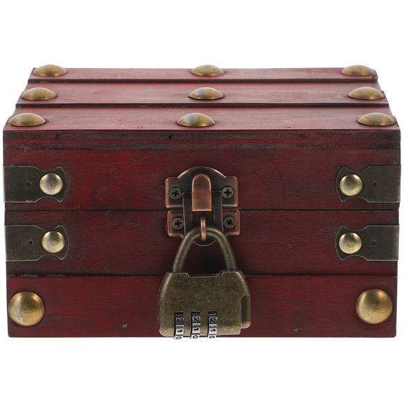 landege Wooden Chest Box with Lock Decorative Vintage-Style Treasure Box Trinket Box Jewelry Storage Case