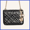 thumbnail image 2 of Vocoste Fashionable Butterfly Shell Handbag Charm Decorative Keychain White Gold Tone, 2 of 5