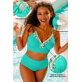 thumbnail image 3 of DOKOTOO Womens Swimsuits Seashell Textured Bikini Sets High Waisted Two Piece Bathing Suits with Stitching Ribbon Shell Decoration, 3 of 8