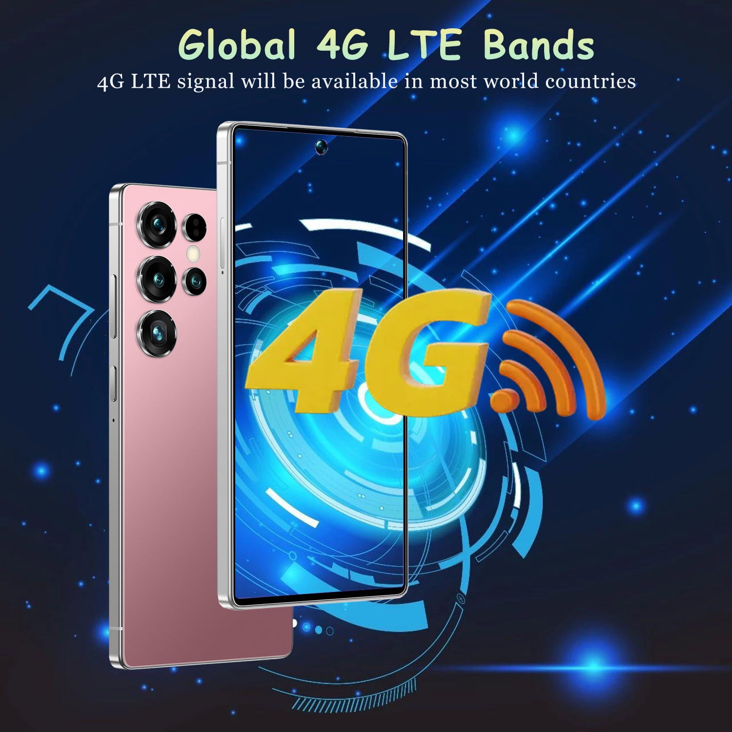 U25 Ultra 4G Unlocked Smartphone, 8GB+256GB/4500mAh Battery Fully Cell Phone for Android 14, 6.8" HD Screen Unlocked Cell Phone, 13MP+48MP Dual Camera/Dual SIM/Face Unlock(Rose Gold)